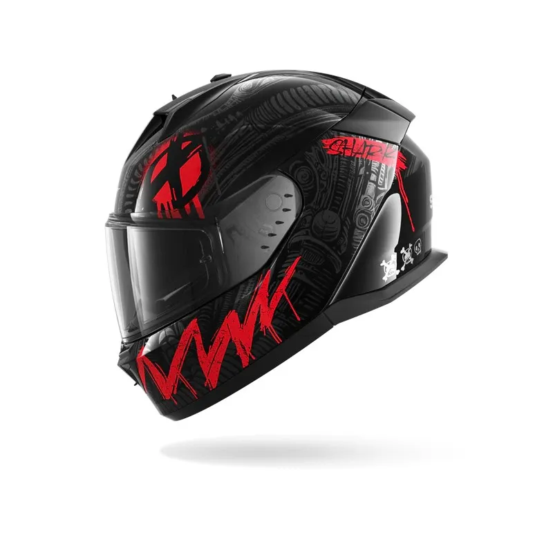 SHARK integral motorcycle helmet D-SKWAL 3 SHIEVER  black / anthracite / red