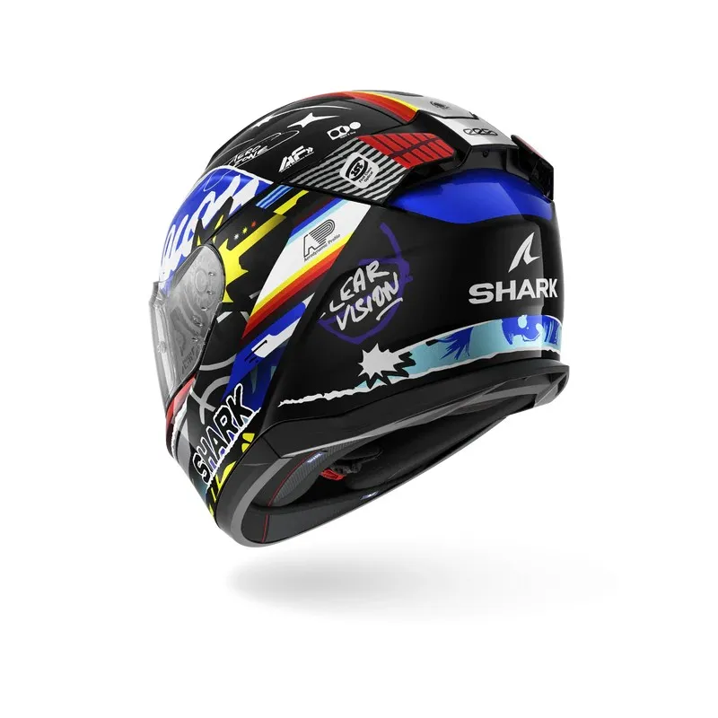 SHARK integral motorcycle helmet D-SKWAL 3 STREETRUSH black / blue / chrom