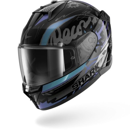 SHARK integral motorcycle helmet D-SKWAL 3 STREETRUSH black / green / chrom