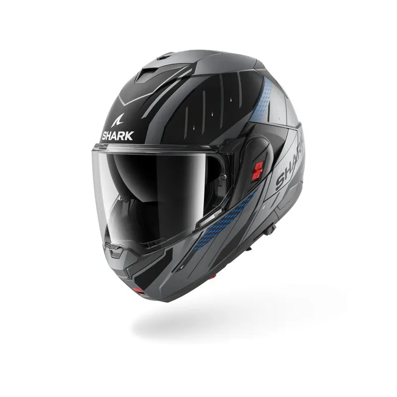 SHARK casque moto modulaire OXO RYDGER anthracite mat / bleu / noir