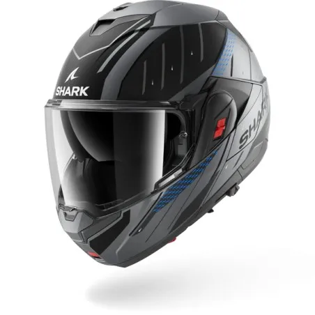 SHARK casque moto modulaire OXO RYDGER anthracite mat / bleu / noir