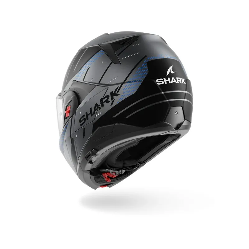 SHARK casque moto modulaire OXO RYDGER anthracite mat / bleu / noir
