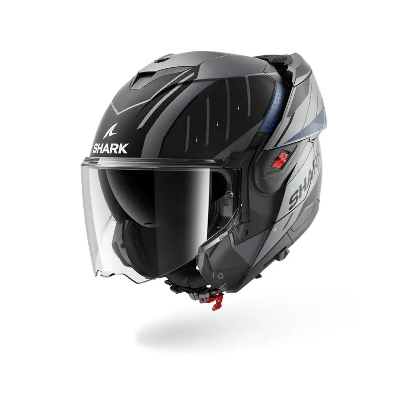 SHARK modular helmet motorcycle OXO RYDGER matte anthracite / blue / black
