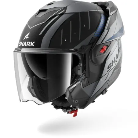 SHARK casque moto modulaire OXO RYDGER anthracite mat / bleu / noir