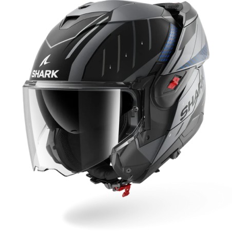 SHARK modular helmet motorcycle OXO RYDGER matte anthracite / blue / black