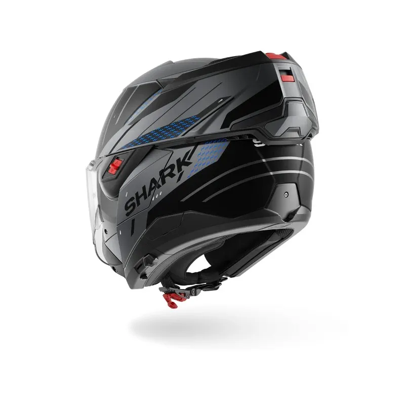 SHARK casque moto modulaire OXO RYDGER anthracite mat / bleu / noir