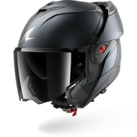 SHARK casque moto modulaire OXO DARK SHADOW acier mat