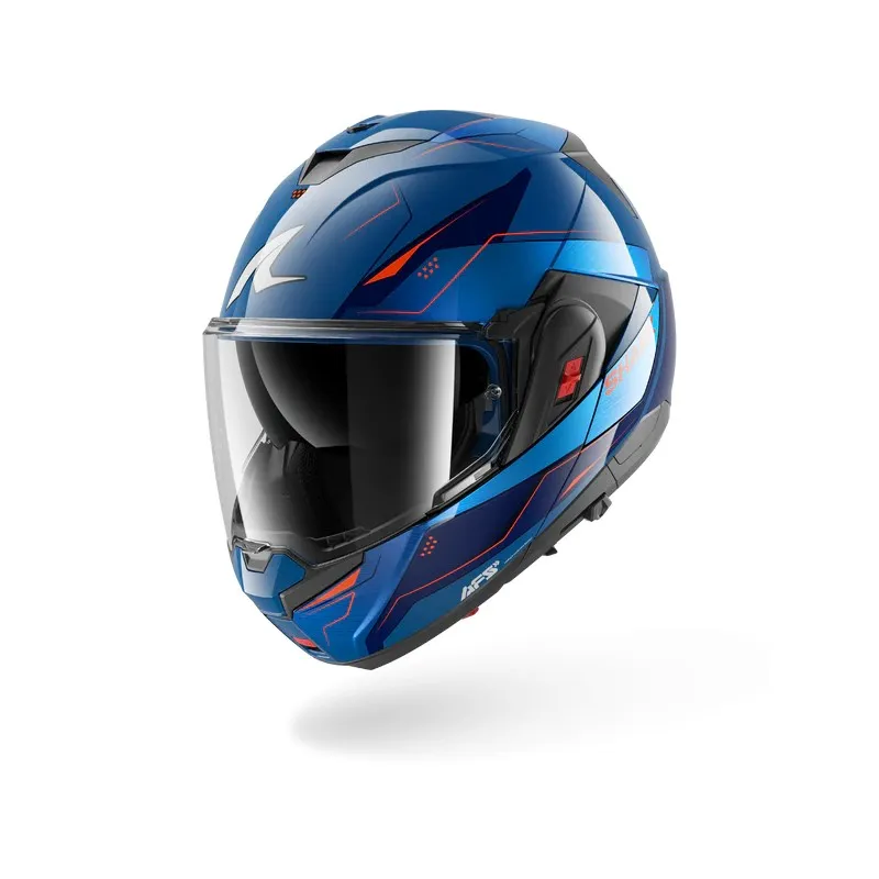 SHARK modular helmet motorcycle OXO MEKARIUM blue / chrom / orange