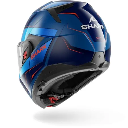 SHARK modular helmet motorcycle OXO MEKARIUM blue / chrom / orange