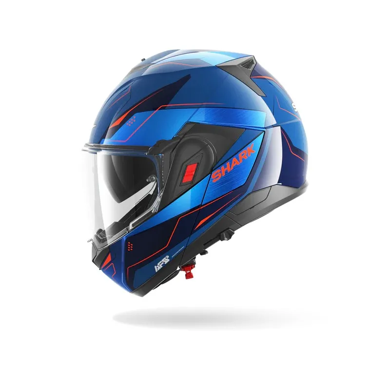 SHARK modular helmet motorcycle OXO MEKARIUM blue / chrom / orange