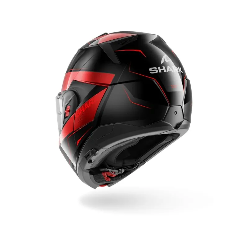 SHARK casque moto modulaire OXO MEKARIUM noir / chrome / rouge