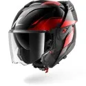 SHARK casque moto modulaire OXO MEKARIUM noir / chrome / rouge
