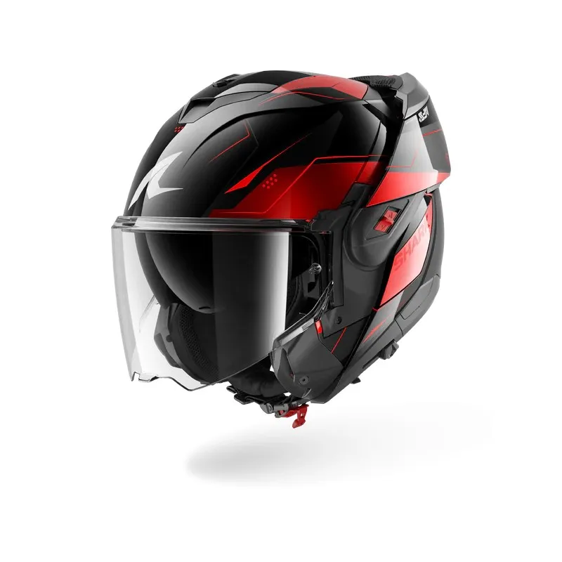 SHARK modular helmet motorcycle OXO MEKARIUM black / chrom / red