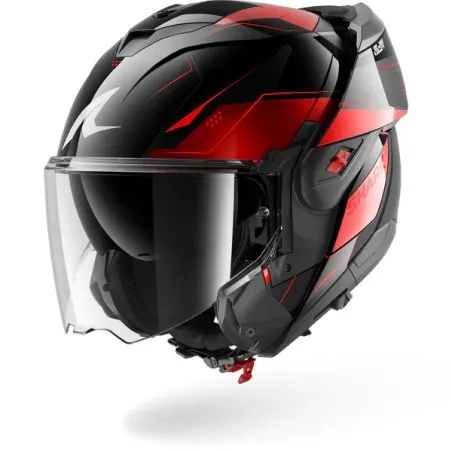 SHARK modular helmet motorcycle OXO MEKARIUM black / chrom / red