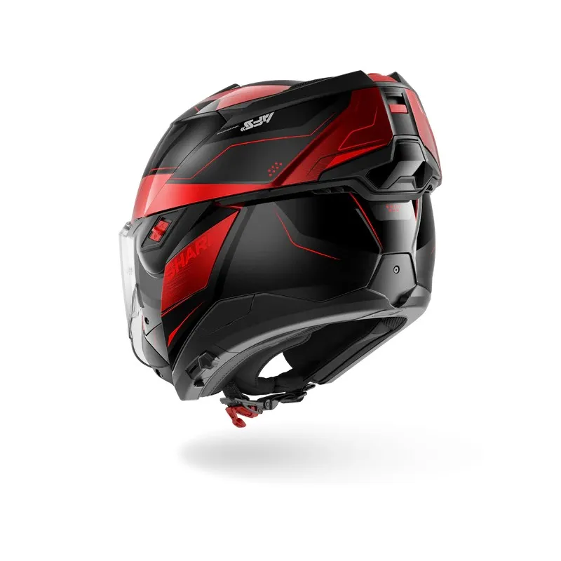 SHARK casque moto modulaire OXO MEKARIUM noir / chrome / rouge