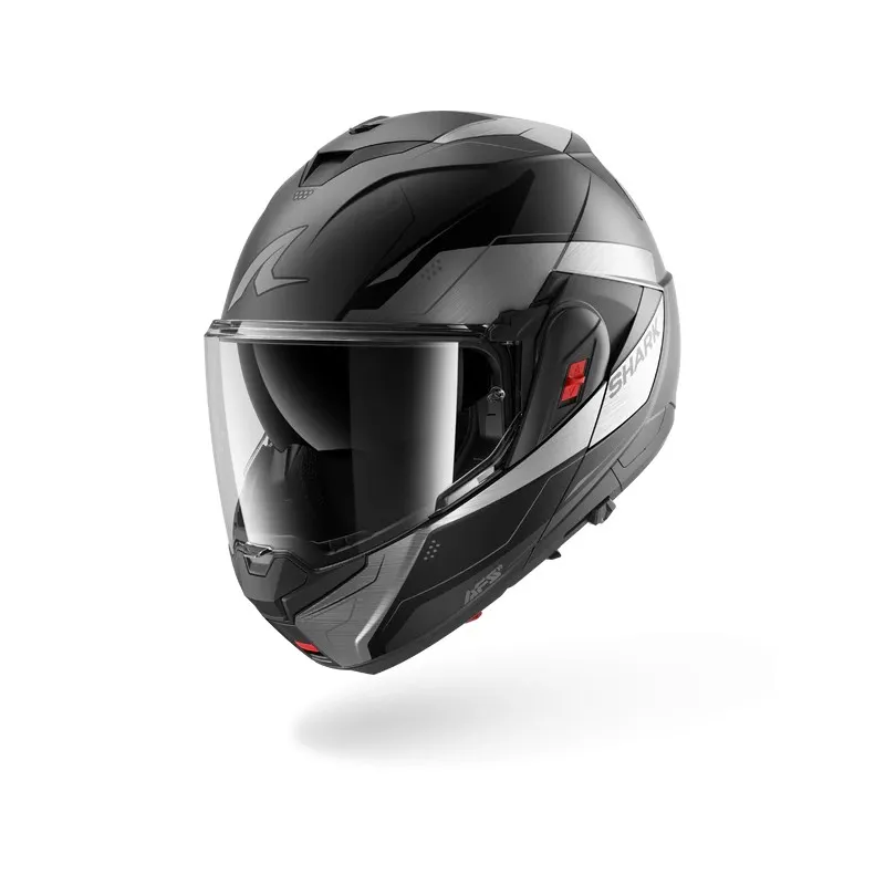 SHARK modular helmet motorcycle OXO MEKARIUM black / chrom / red