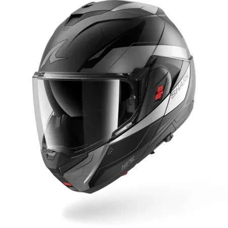 SHARK modular helmet motorcycle OXO MEKARIUM black / chrom / red