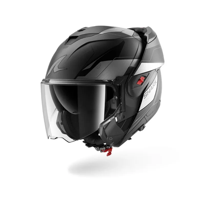 SHARK casque moto modulaire OXO MEKARIUM anthracite mat / chrome / noir