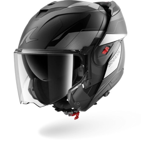 SHARK casque moto modulaire OXO MEKARIUM anthracite mat / chrome / noir