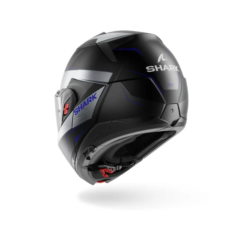 SHARK modular helmet motorcycle OXO MEKARIUM matte black / chrom / blue
