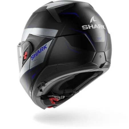SHARK modular helmet motorcycle OXO MEKARIUM matte black / chrom / blue