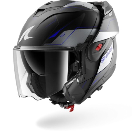 SHARK modular helmet motorcycle OXO MEKARIUM matte black / chrom / blue