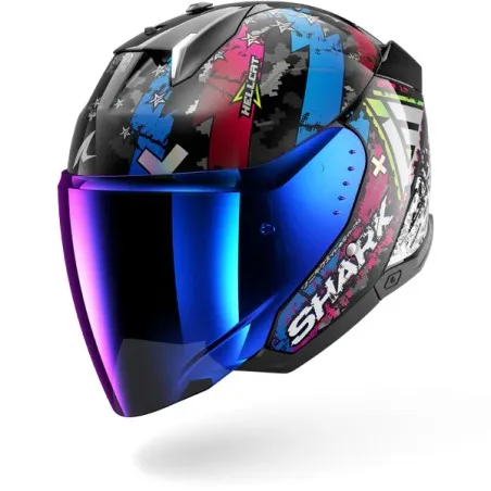 SHARK integral motorcycle helmet SKWAL i3 HELLCAT SP black /chrom / blue