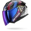 SHARK integral motorcycle helmet SKWAL i3 HELLCAT SP black /chrom / blue