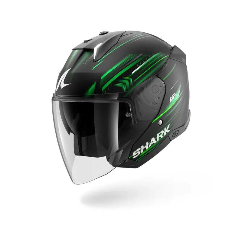 SHARK casque moto jet SKWAL i3 LIGHT-BLUR noir mat / vert / blanc