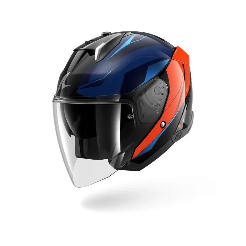 SHARK casque moto jet SKWAL i3 MEKARIUM noir / chrome / orange
