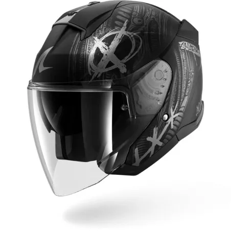 SHARK casque moto jet SKWAL JET SHIEVER noir mat / anthracite / argent