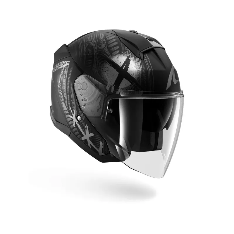 SHARK casque moto jet SKWAL JET SHIEVER noir mat / anthracite / argent