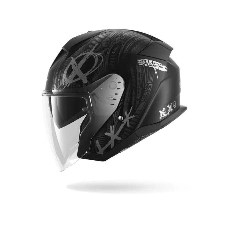 SHARK casque moto jet SKWAL JET SHIEVER noir mat / anthracite / argent