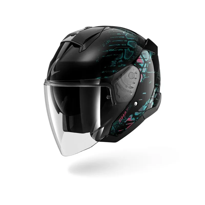SHARK jet motorcycle helmet SKWAL JET REPTAIA black / purple glitter