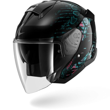 SHARK jet motorcycle helmet SKWAL JET REPTAIA black / purple glitter