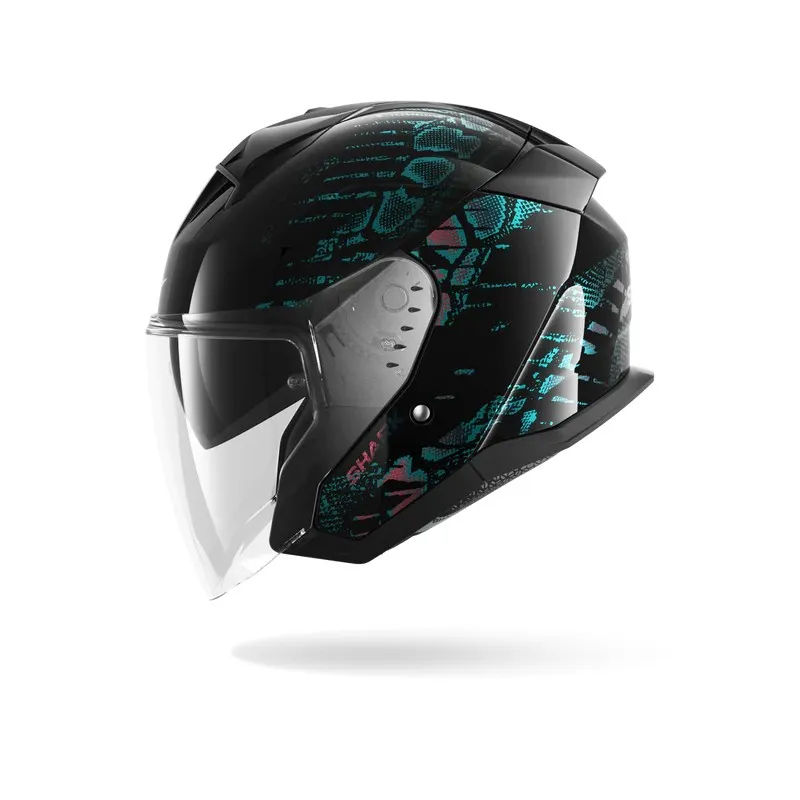 SHARK jet motorcycle helmet SKWAL JET REPTAIA black / purple glitter