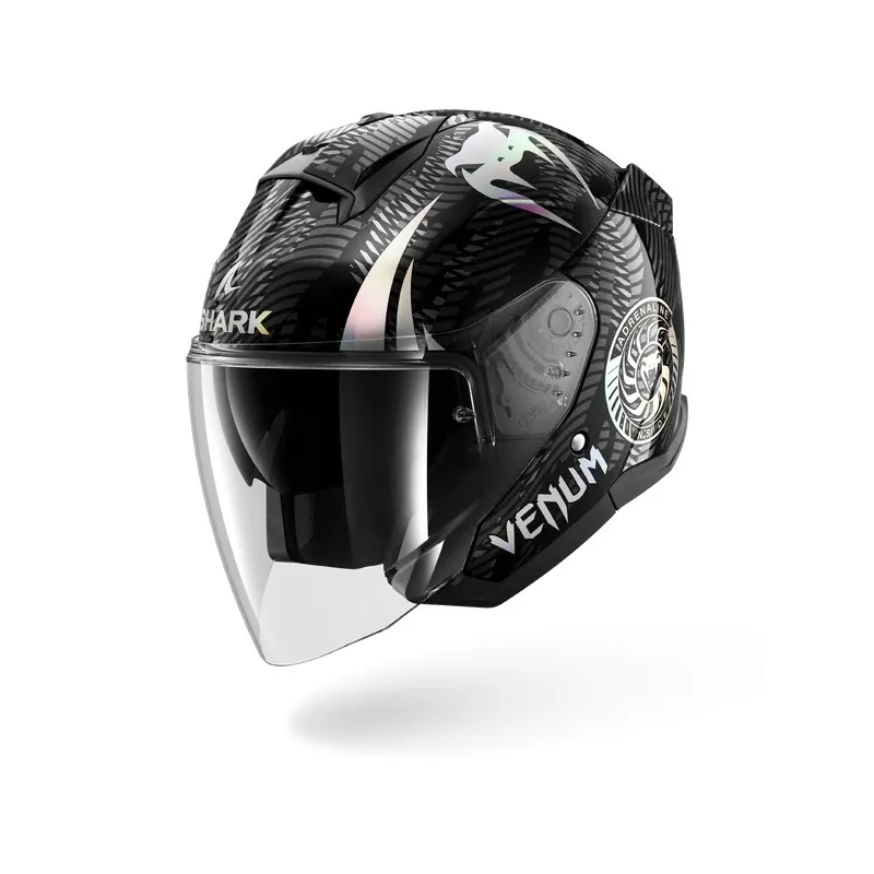 SHARK casque moto jet SKWAL JET VENUM noir / chrome / anthracite