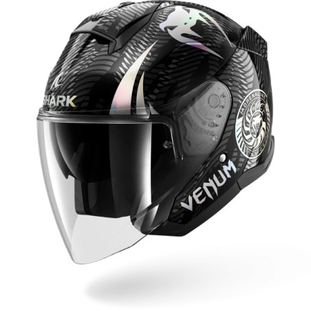 SHARK casque moto jet SKWAL JET VENUM noir / chrome / anthracite
