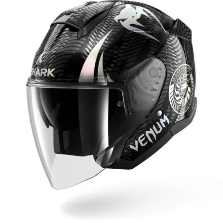 SHARK casque moto jet SKWAL JET VENUM noir / chrome / anthracite
