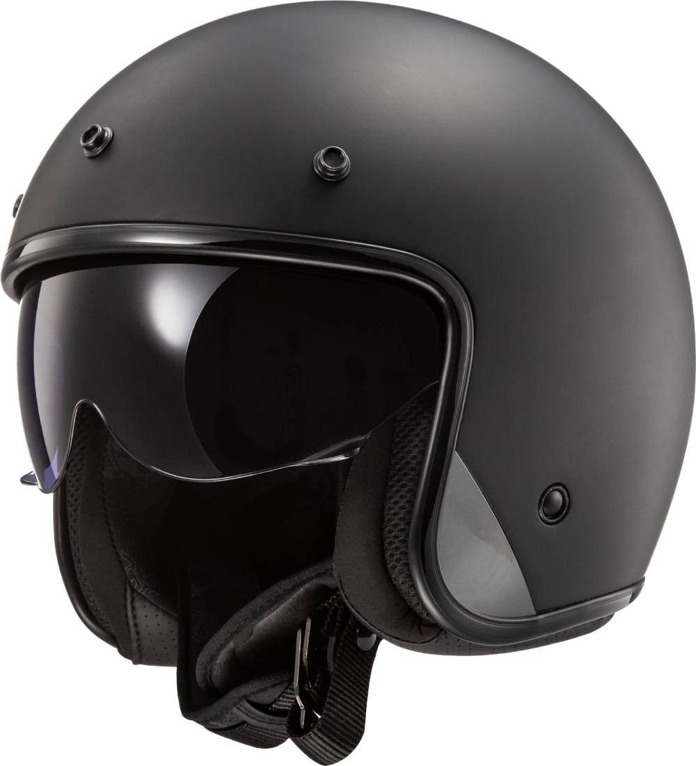 Casque Demi Jet Jfm 550 Avec Visor Solaire Double Visière Noir Mat