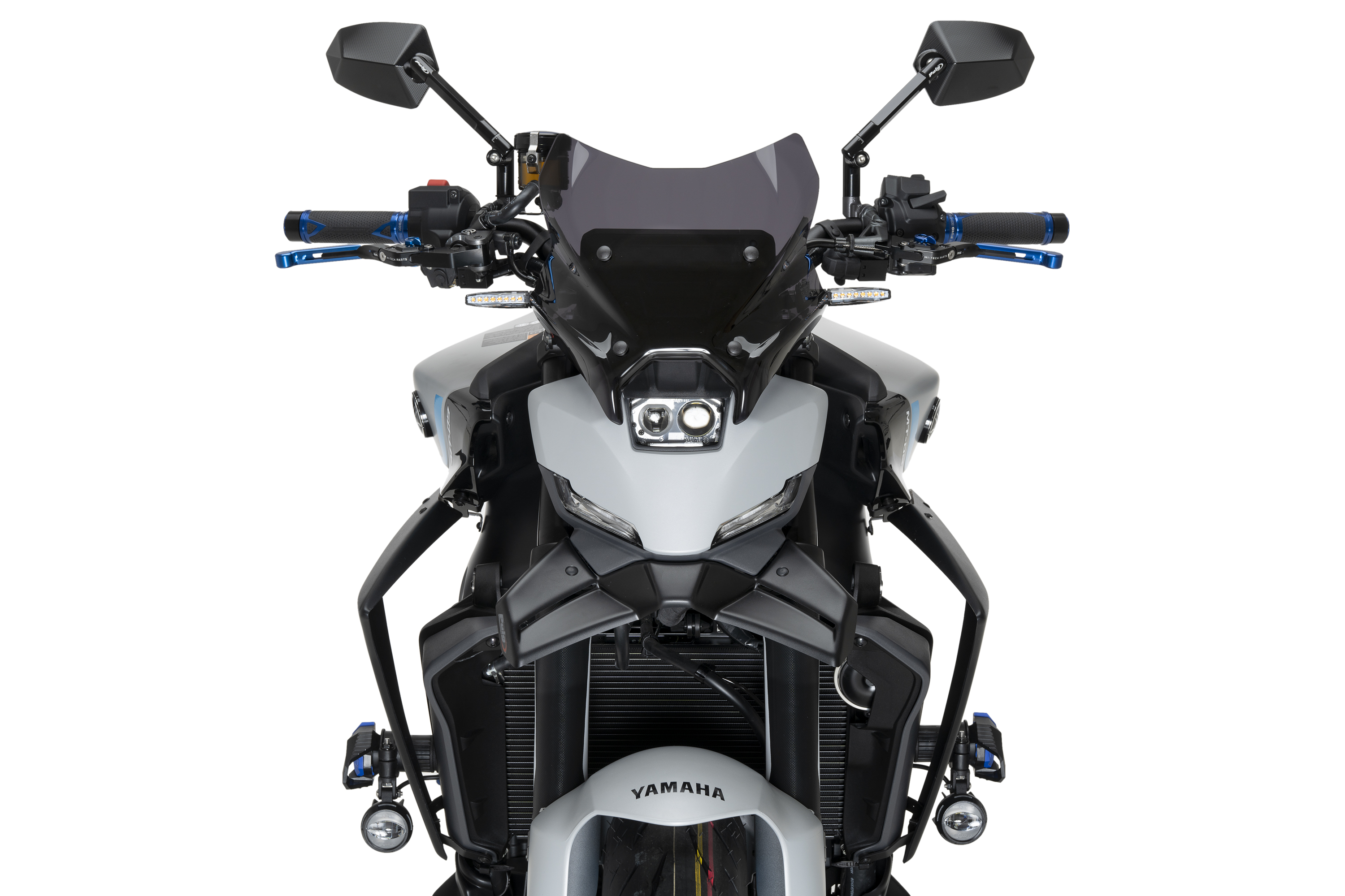 Puig 22077C nieuwe generatie sportvoorruit of Yamaha MT-09 2024 en Yamaha MT -09 SP 2024 - Aerodynamisch ontwerp en sportieve stijl, koolstoflook